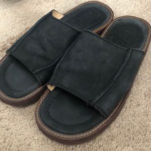 TOMMY BAHAMA Black Leather Sandal Slides Men’s 9